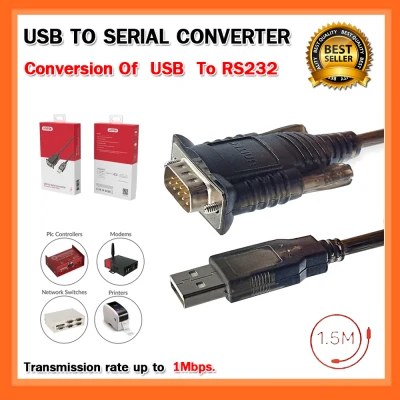 USB 2.0 to Serial RS232 Cable Transmission rate up to 1 Mbps.