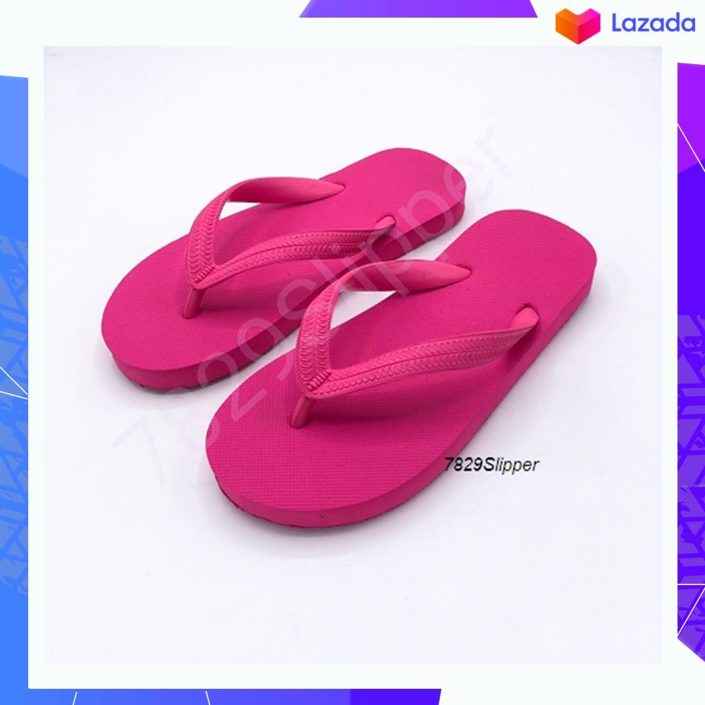 156 NAGA รองเท้าแตะยางพาราหูคีบ  slipper Model Basic Deep Pink(สีบานเย็น)