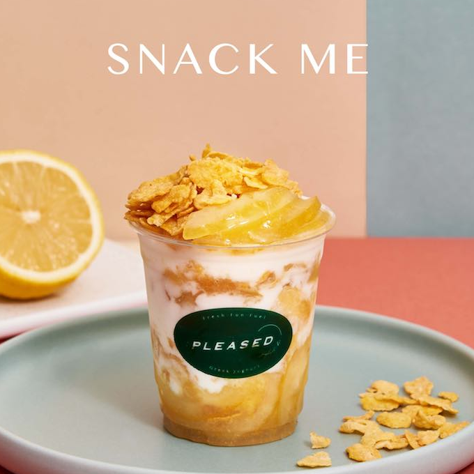 E coupon - PLEASED กรีกโยเกิร์ต รส Sunshine in a cup ไซส์ Snack me