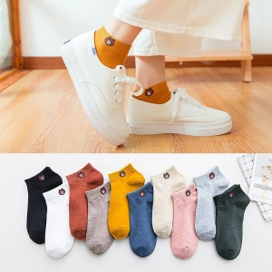 สินค้า GW ถุงเท้าผู้หญิง,ฤดูร้อนและฤดูใบไม้ร่วงบางปากตื้นการ์ตูนถุงเท้าหมี