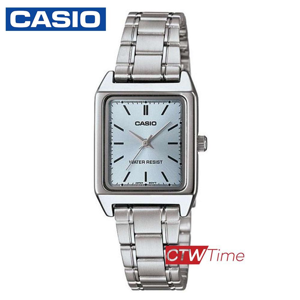 Casio Standard นาฬิกาข้อมือผู้หญิง สายสแตนเลสส รุ่น LTP-V007D-2EUDF (หน้าฟ้าอ่อนมาก)