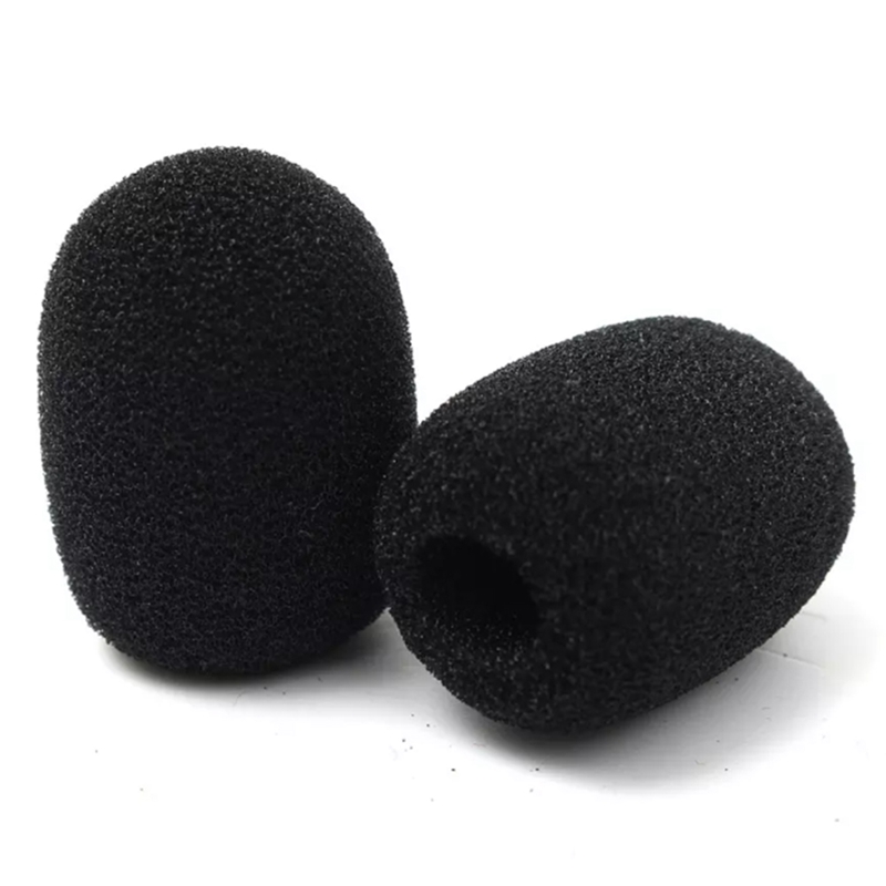 100Pcs Microphone Headset Grill Windshield Sponge Foam Black Mic Cover 30mmx8mm