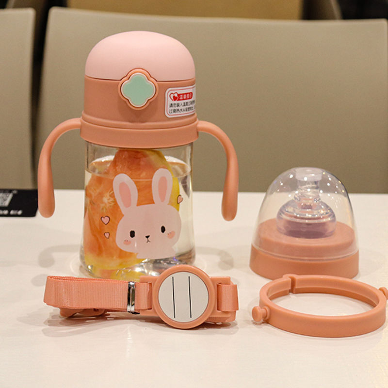 ขวดอเนกประสงค์ขวด Sippy ถ้วยที่มีขนาดทนต่อการตกจับเด็กเรียนรู้ที่จะดื่มถ้วยอนุบาลทารกสายรัดกาต้มน้ำ