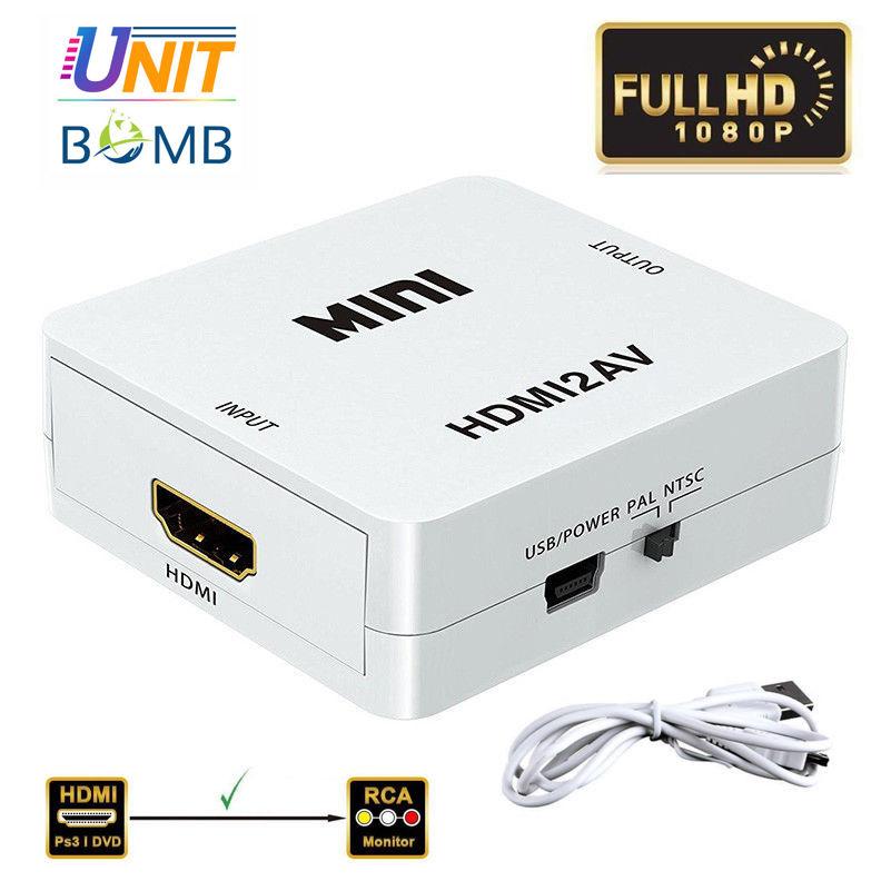 UNITBOMB HDMI TO AV แปลงสัญญาณภาพและเสียงจาก HDMI เป็น AV Converter (1080P) (สีขาว)
