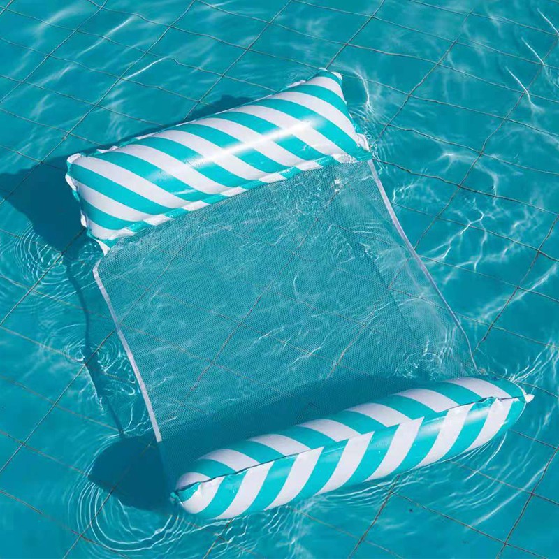 Logon--Striped color เปลญวนลอยน้ำเตียงลมลอยน้ำเก้าอี้เลานจ์สระว่ายน้ำห่วงยางชายหาดสำหรับผู้ใหญ่ที่นอนเป่าลมสามารถใช้ได้