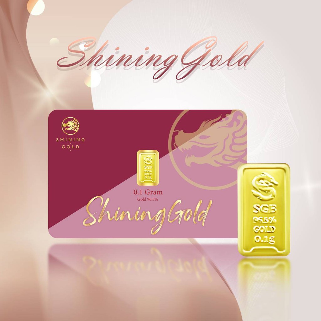 SHINING GOLD แผ่นทอง 96.5% น้ำหนัก 0.1 กรัม