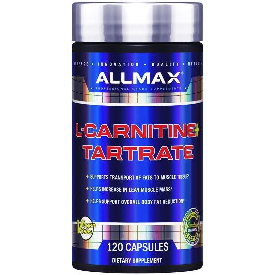 ALLMAX L-carnitine+Vitamin B5 ( 120 Vegan Capsules ) แอลคาร์นิทีนผสมวิตามินบี5  แอลคาร์เนทีน 120 แคปซูล ช่วยลดไขมัน FAT BURNER แอลคาร์นีทีน