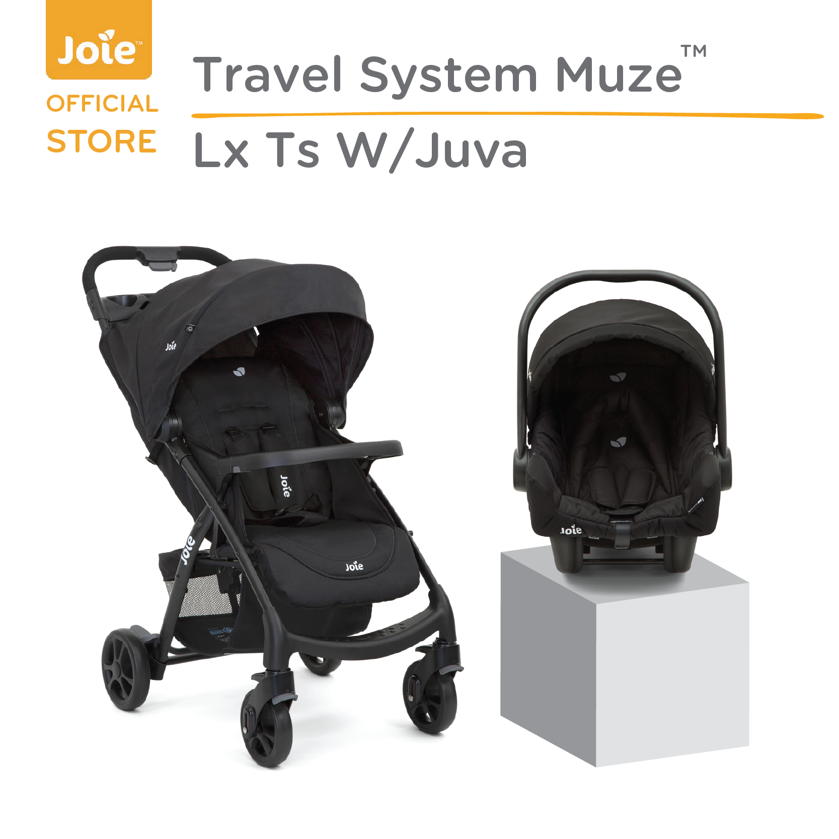 รถเข็นเด็ก พร้อมตะกร้าคาร์ซ๊ท Joie รุ่น Travel System Muze Lx