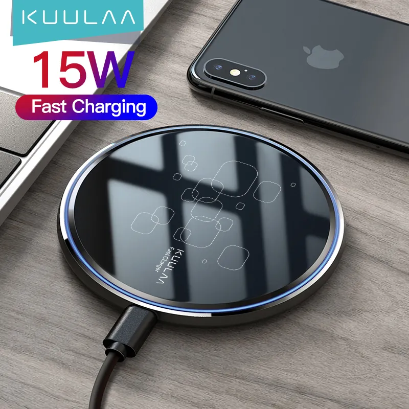 ภาพหน้าปกสินค้าKUULAA ที่ชาร์จไร้สายQi เเท่นชาร์จไร้สาย 15W วัตต์ ชาร์จเร็ว สำหรับ iPhone 8 8 plus X XR 11 12 13 14 Samsung H Xiaomi Android Make sure your phone sts wireless charging จากร้าน K Flagship Store บน Lazada