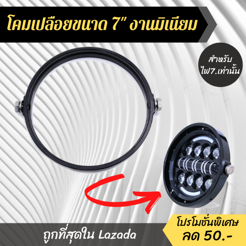 [ส่งจากไทย 2 วันถึง] โคมไฟหน้า 7 นิ้ว โคมเปลือย สำหรับมอเตอร์ไซค์คลาสสิก โคม โคมแบบบาง งานอลูมิเนียม สำหรับไฟหน้า 7 นิ้ว