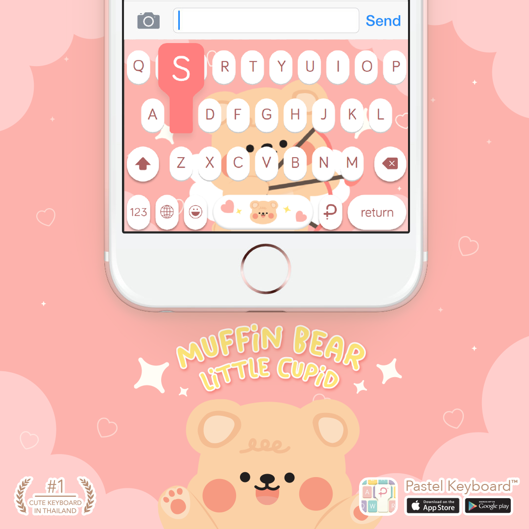 Muffin Bear : Little Cupid Keyboard Theme⎮(E-Voucher) for Pastel Keyboard App