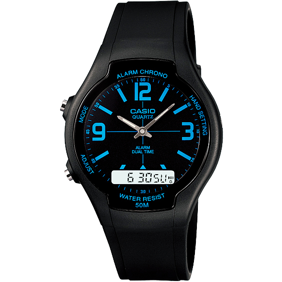 Casio Analog-Digital นาฬิกาข้อมือ สายเรซิน รุ่น AW-90H