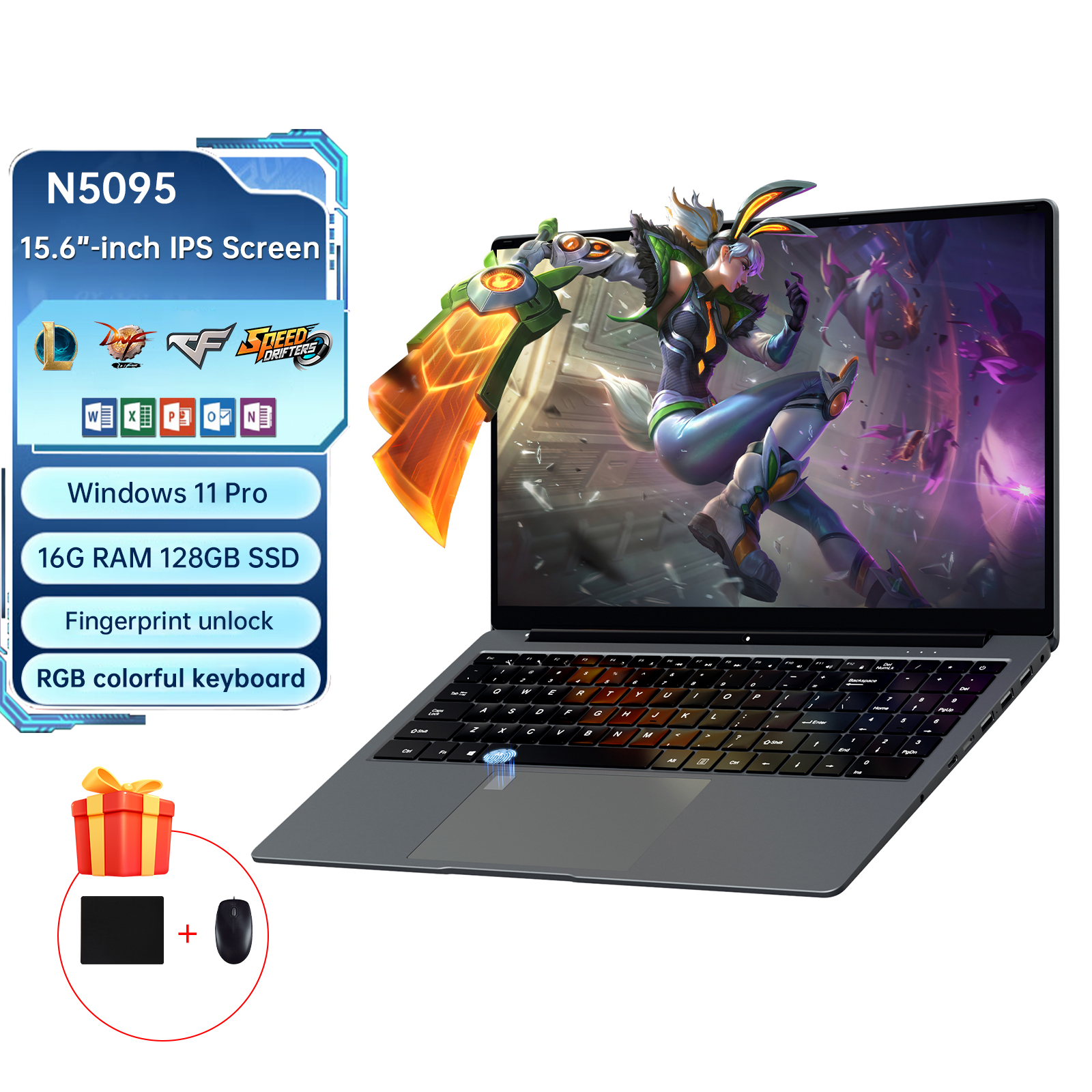 BEEX แล็ปท็อป 15.6 "หน้าจอ IPS Intel Celeron N5095 แล็ปท็อปสำหรับเล่น ...