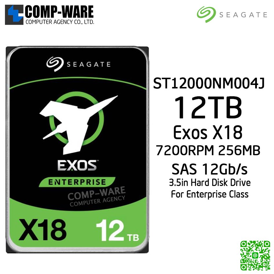 Seagate Exos X18 12tb 7200rpm 256mb Sas 12gbs 512e4kn 35 Inch Enterprise Class Internal Drive 8212