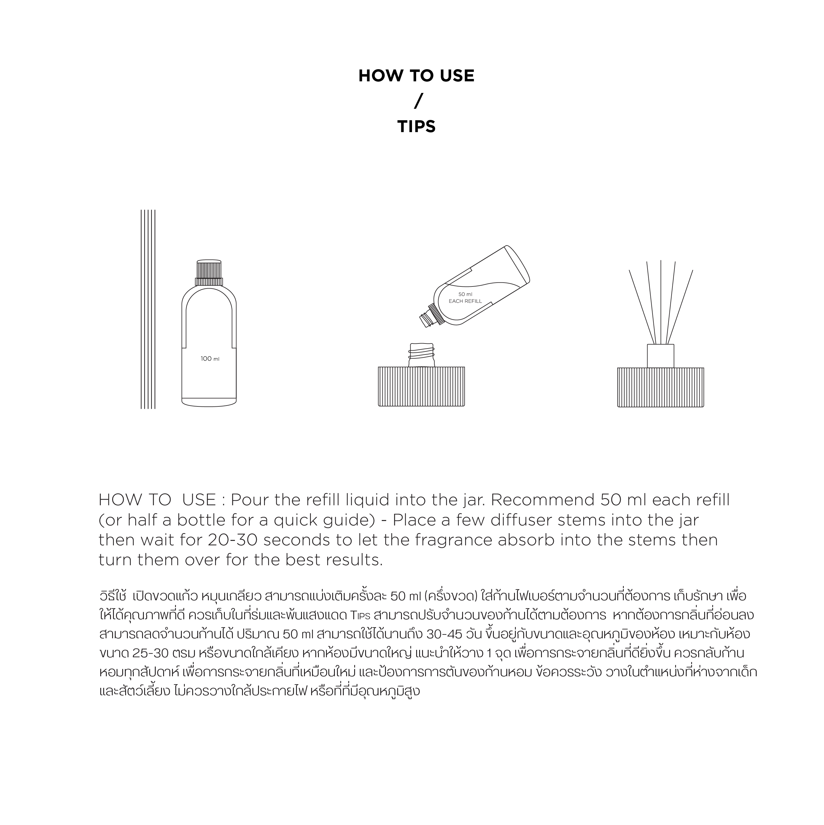 Sent Diffuser Refill Humblegentle Scent Diffuser Refill 100ml น้ำหอมปรับอากาศขวดเติม ขนาด ...