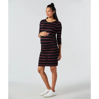 mothercare red and silver striped maternity tube dress TD518