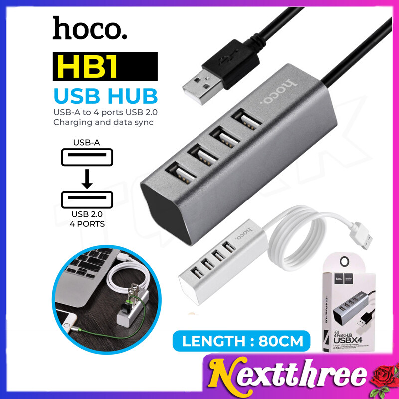 Hoco HB1 Ports HUB ตัวแปลง อุปกรณ์เพิ่มช่อง USB ใช้งานง่าย สินค้าของแท้100% Nextthree