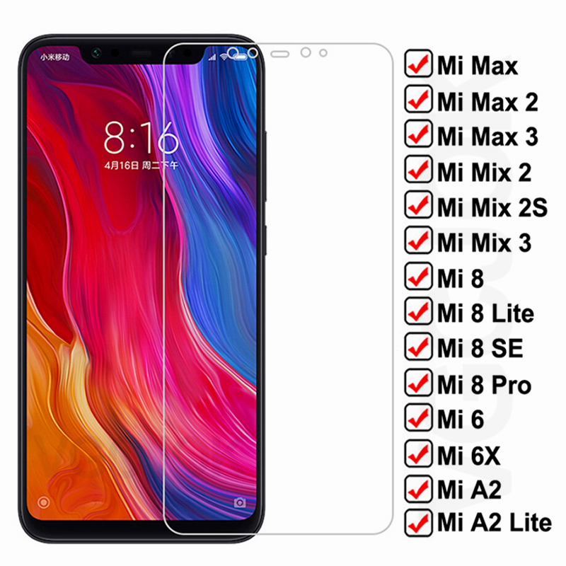 9d Full Cover Tempered Glass For Xiaomi Mi 8 Se A2 Lite Mix 2 2s 3