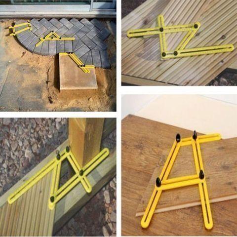ไม้บรรทัดวัดฉากอัจฉริยะ ไม้บรรทัด 4 มุม Multi-Angle Ruler Template Tool Measures สำหรับ งานไม้ งานกระเบื้อง งานคิ้วไม้ งาน DIY (สีเหลือง)