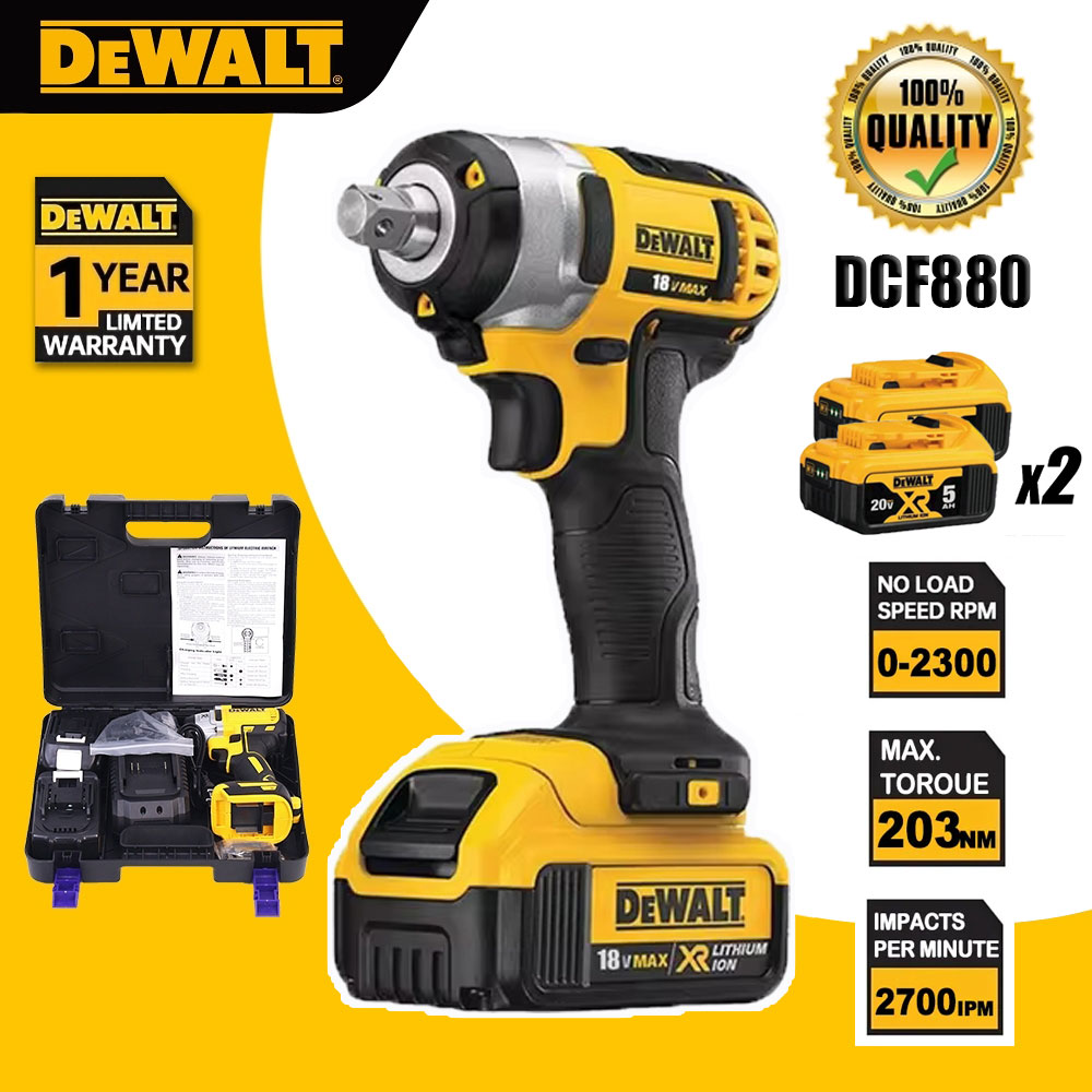 ของแท้ 100%] DeWalt DCF880 ไขควงกระแทกไร้สาย แบตเตอรี่ลิเธี