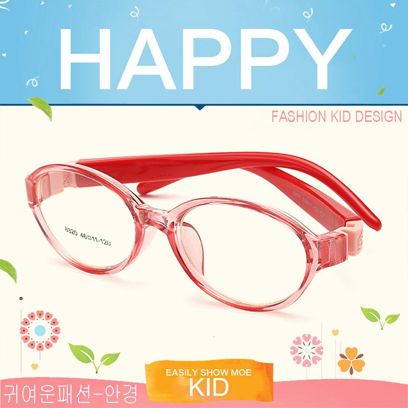 แว่นตาเกาหลีเด็ก Fashion Korea Children แว่นตาเด็ก รุ่น 8820 C-2 สีชมพูใสขาแดงข้อชมพู กรอบแว่นตาเด็ก Oval รูปไข่แนวนอน Eyeglass baby frame ( สำหรับตัดเลนส์ ) วัสดุ PC เบา ขาข้อต่อ Kid leg joints Plastic Grade A material Eyewear Top Glasses