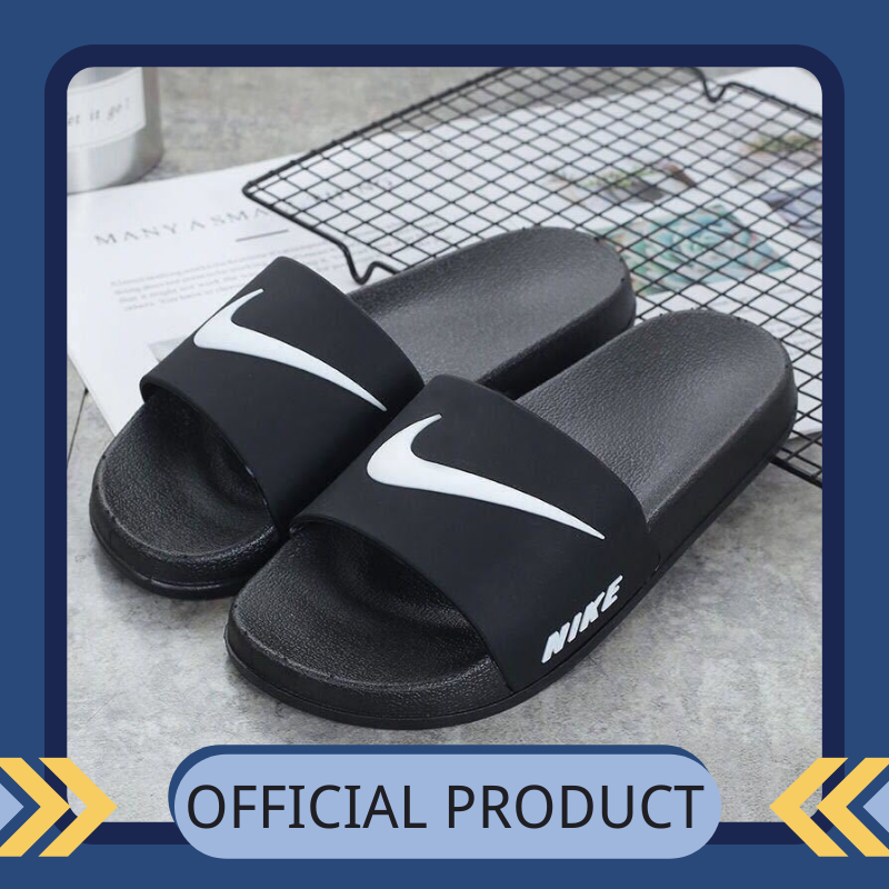 【Brand new genuine】Nike Same style for men and women black Indoor slippers Official store