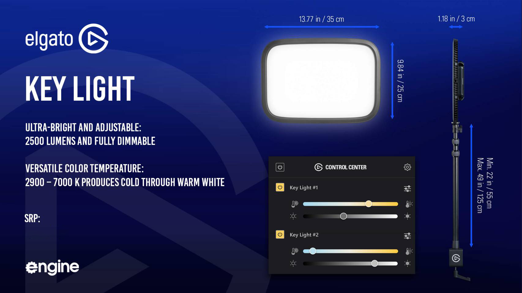 Elgato Key Light/ Professional Studio LED Panel with 2800 Lumens