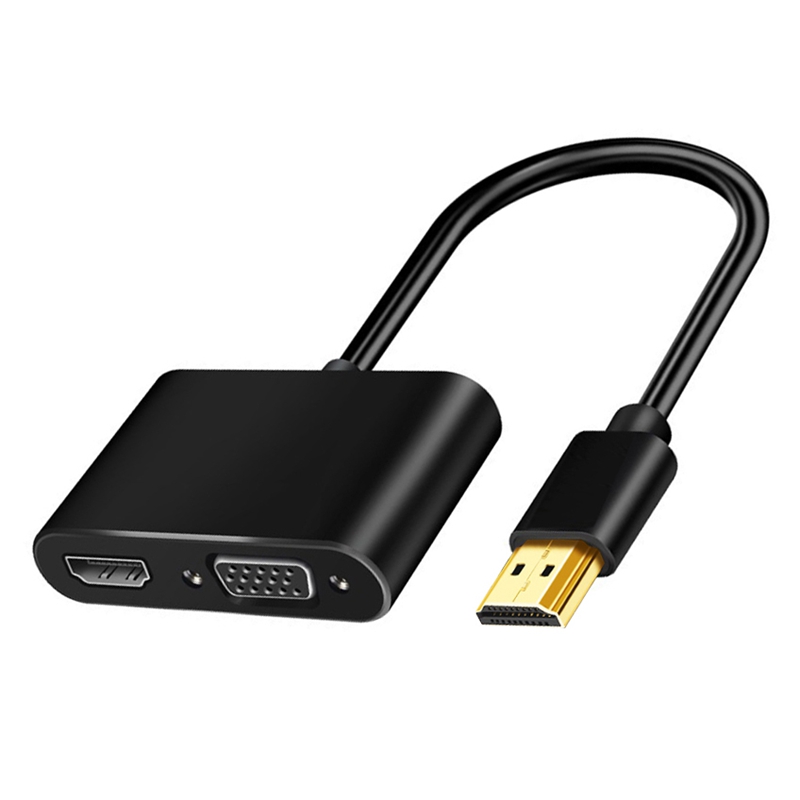 2-In-1 HDMI to HDMI VGA Adapter Converter Splitter in HDMI&VGA Out ...