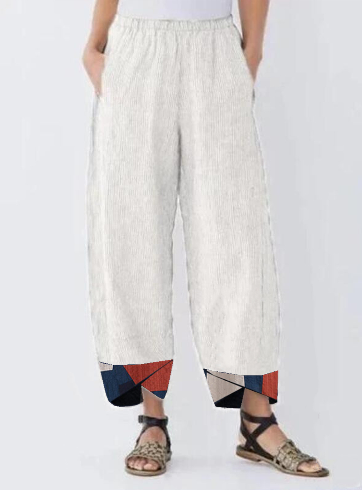 Women's Clothing AliExpresswishNew Women's Casual Pants Positioning Printed Cotton and Linen Trousers