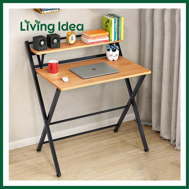 Living idea โต๊ะพับ โต๊ะคอมพับได้ โต๊ะทำงาน โต๊ะคอมไม้ โต๊ะเขียนหนังสือ โต๊ะพับได้ โต๊ะวางของ มีให้เลือก 2 แบบ