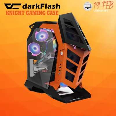 COMPUTER CASE GAMING Darkflash K1 ATX PC Case (Orange-Black)