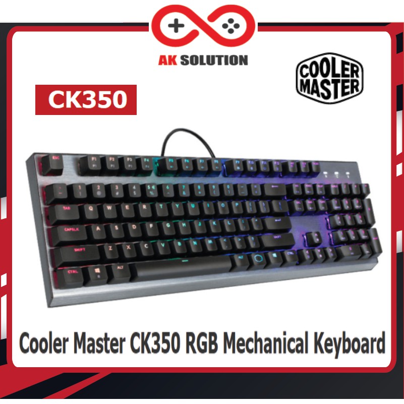 Cooler Master CK350 RGB Mechanical Keyboard (คีย์ไทย-อังกฤษ) คีย์บอร์ดเกมมิ่ง