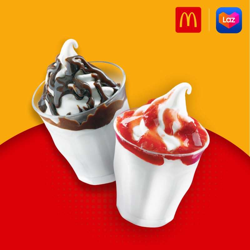 ภาพหน้าปกสินค้าE-vo McDonald's Chocolate S / Strawberry S คูปอง แมคซันเด ไอศครีม