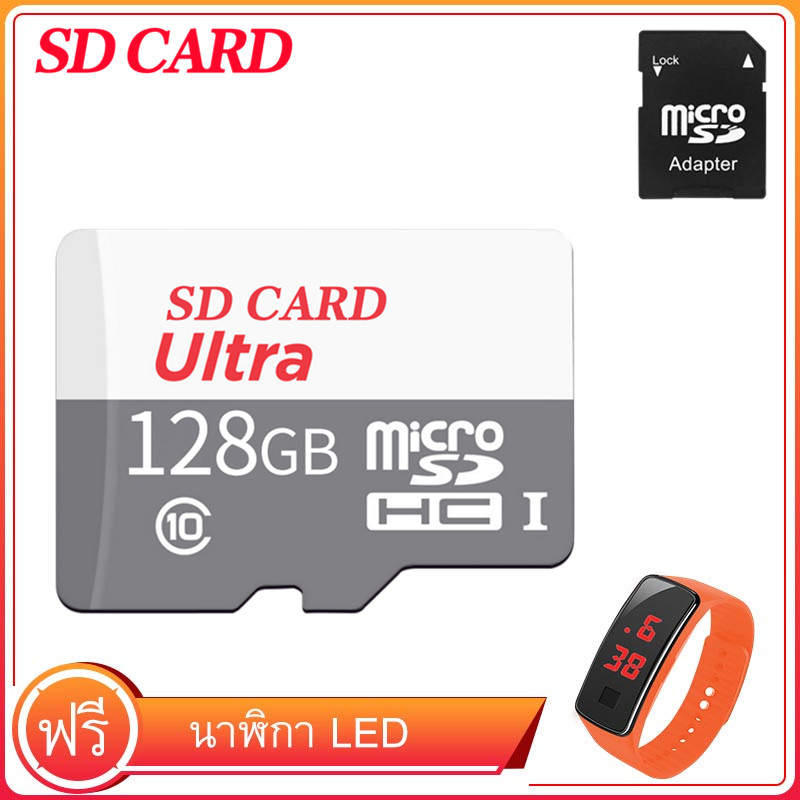 【พร้อมฟรี นาฬิกาข้อมือLED】Sandisk Micro SD Card SDHC Ultra ความเร็ว 90MB/S ความจุ 8GB 16GB 32GB 64GB 128GB Class10 เมมโมรี่ กล้องวงจรปิด กล้องติดรถยนต์ โทรศัพท์ SmartPhone