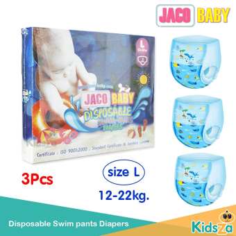 [Size L] [แพ็ค 3 ชิ้น] Jaco Baby กางเกงผ้าอ้อม สำหรับว่ายน้ำ Disposable Swim pants Diapers