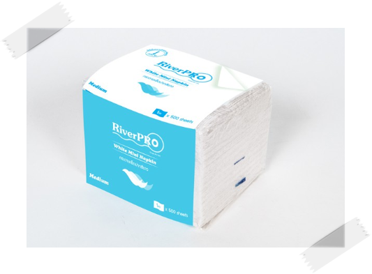 RiverPro กระดาษเช็ดปาก Mini Napkin สีขาว (36ห่อ/ลัง) ขายยกลัง