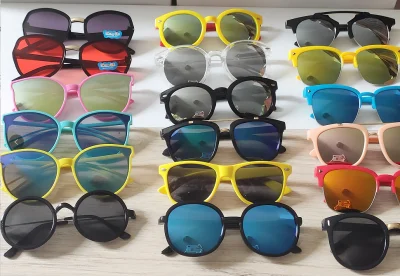 Sunglasses child anti-radiation UV400 solid color retro style for boy and girl (goods will be send random style)