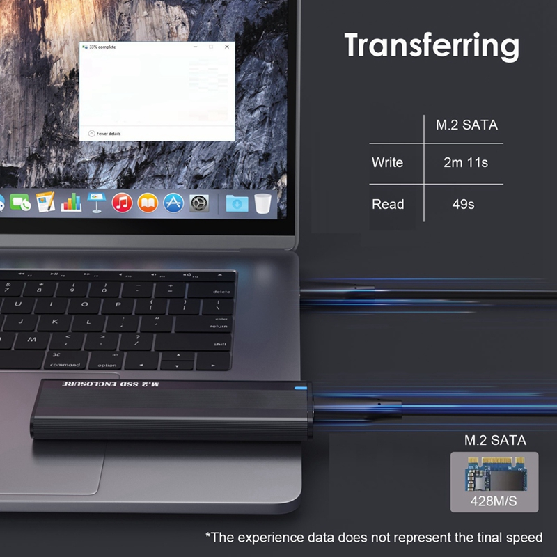 M2 SSD Case Black M2 SSD Case NGFF SATA SSD Disk Box NGFF 5Gbps SATA Protocol M.2 to USB 3.1 Gen1 SSD Adapter for NGFF SATA SSD Disk Box M.2 SSD Case