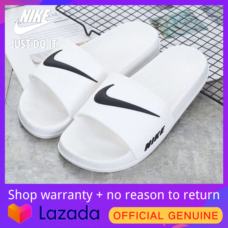 【Official genuine】Nike Same style for men and women white Indoor slippers Official store