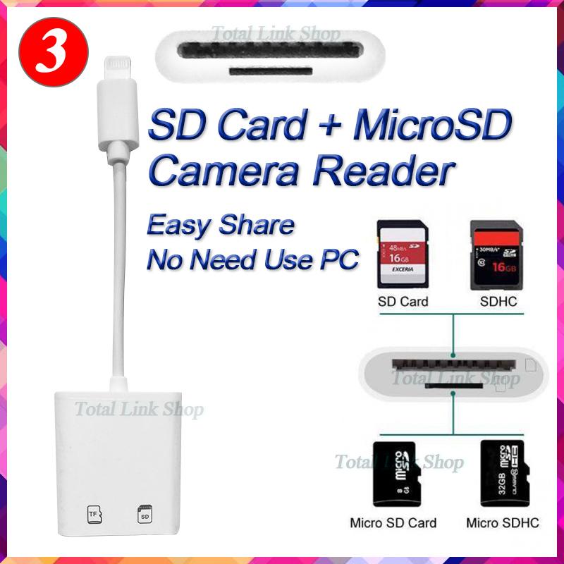 ⚡ สาย Lightning โอนถ่ายข้อมูล ภาพขึ้นจอ ⚡ SD Card , Micro SD , HDMI