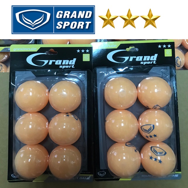 ลูกปิงปอง ส้ม Grand Sport แพคละ6ลูก(NEWสีส้ม)