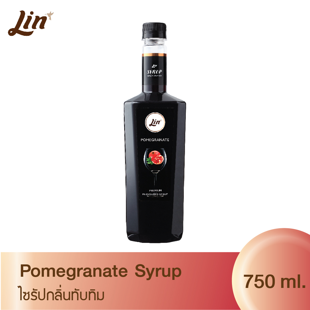 ลินไซรัป น้ำเชื่อมสำหรับมิกซ์ดริ๊งค์ กลิ่น ทับทิม Lin Fruit Flavored Syrups (Pomegranate)
