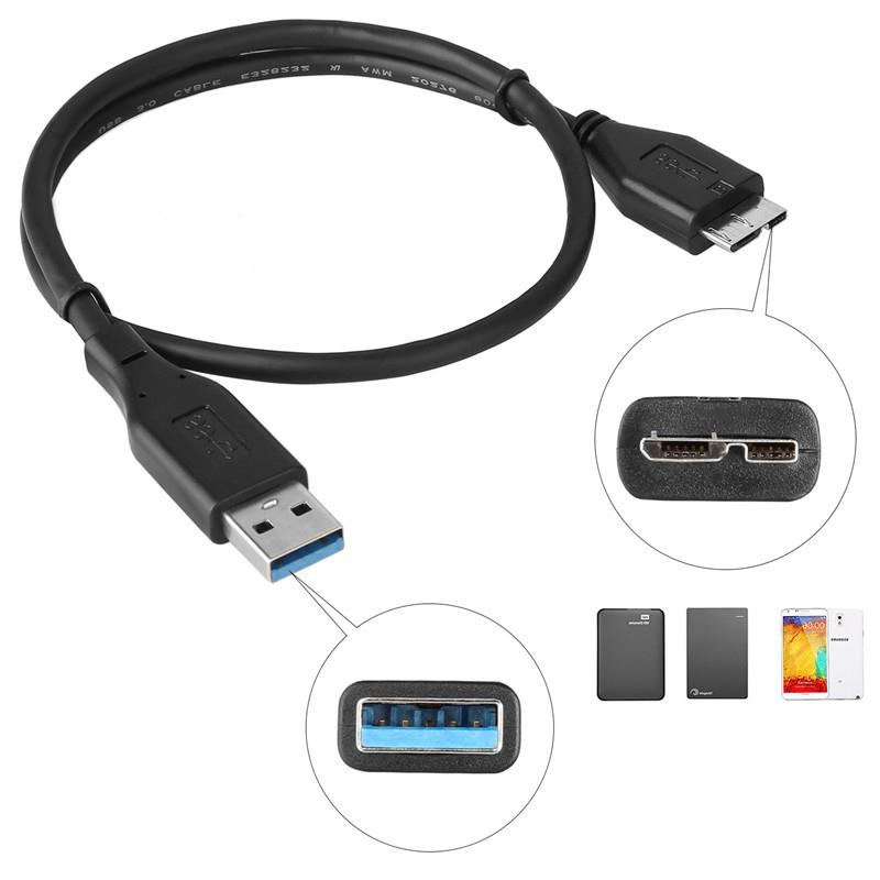 【จุดขายร้อน】 ใหม่ 2021 USB 30 Type A To Micro B Extension Cable for External Hard Drive Disk HDD for Samsung S5 Note3 USB HDD Data Cable