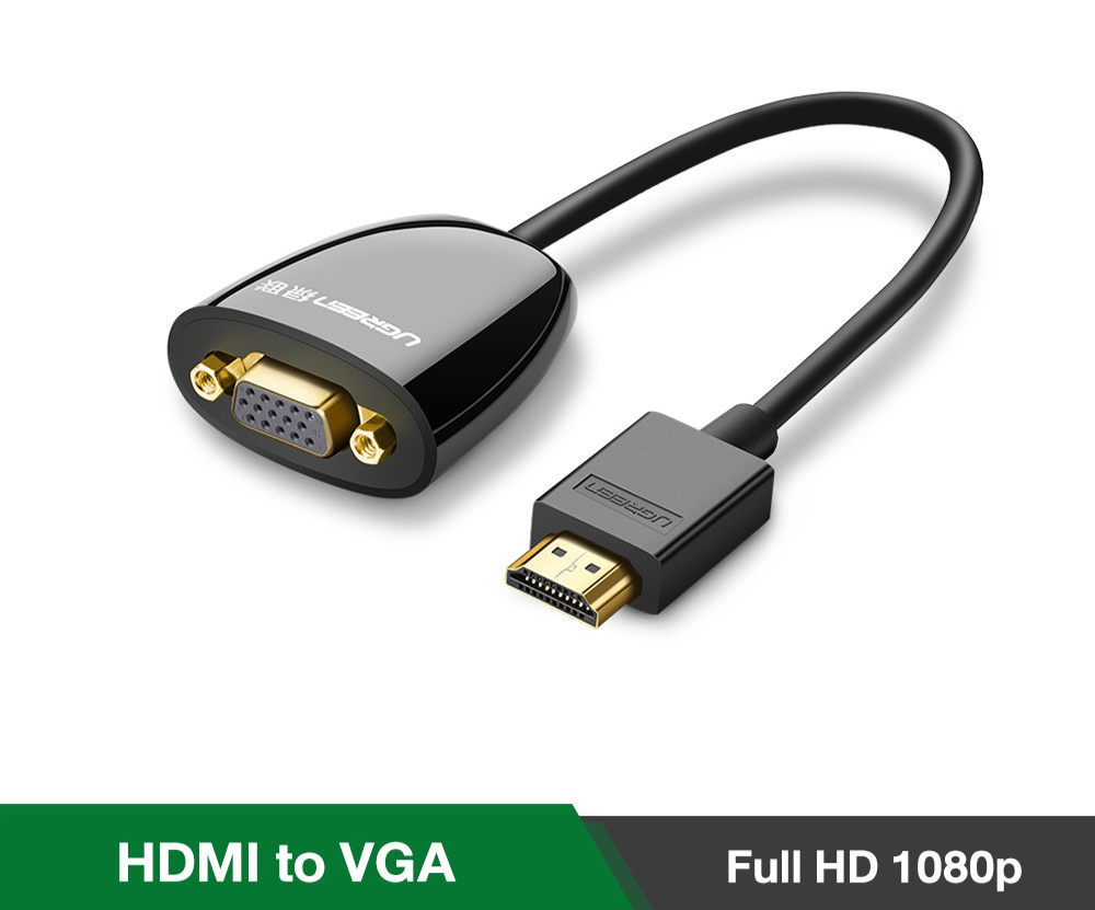 (ส่งจากไทย) UGREEN HDMI to VGA Converter ตัวแปลงสัญญาณ HDMI to VGA รุ่น 40253 สำหรับ TV, Projector, ทีวี,com