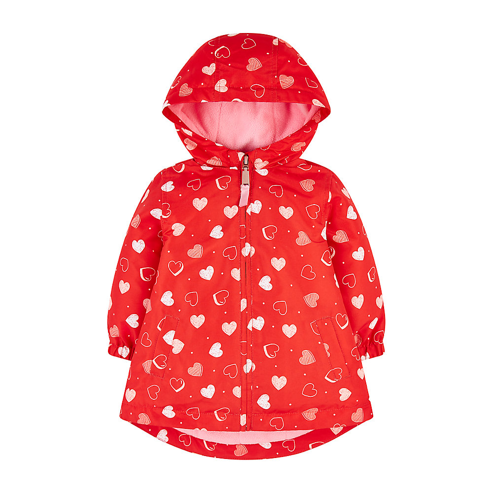 เสื้อกันหนาวเด็กผู้หญิง Mothercare red heart fleece-lined mac TC609