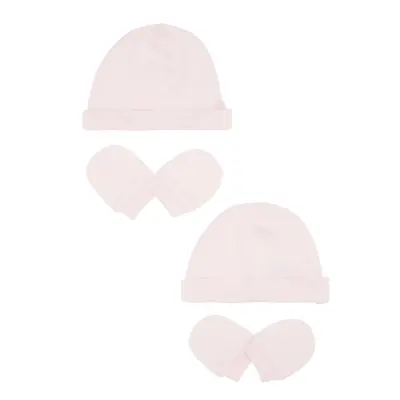 mothercare pink hat and mitts set RA550