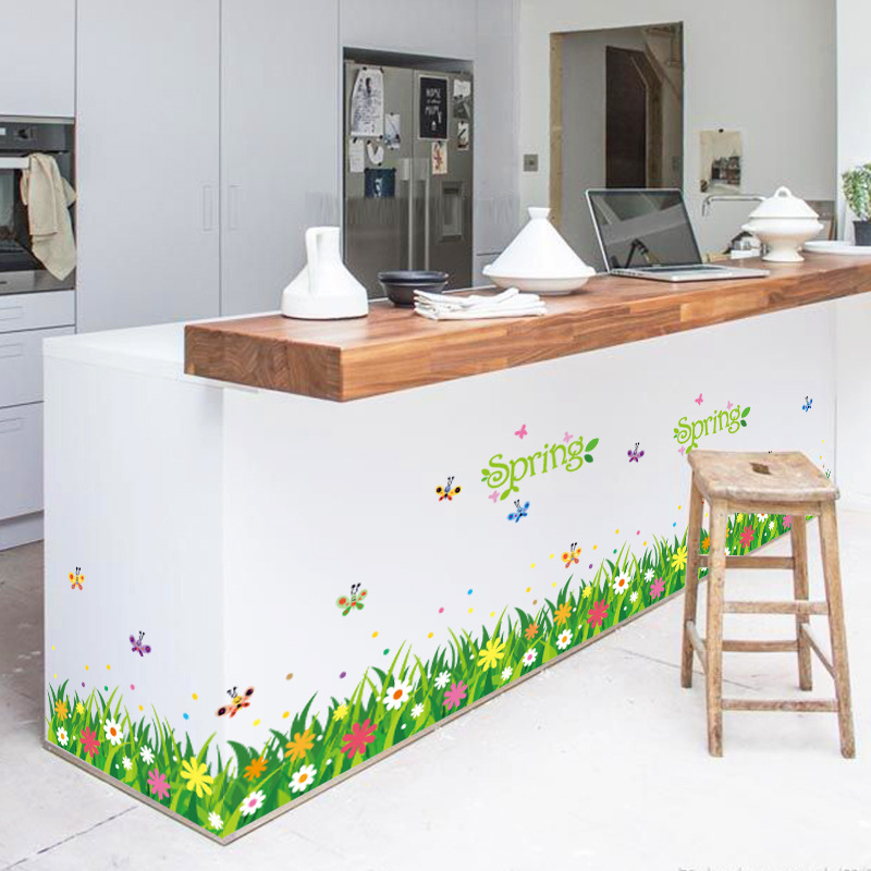 DECAL DÁN CHÂN TƯỜNG HOA CỎ MÙA XUÂN