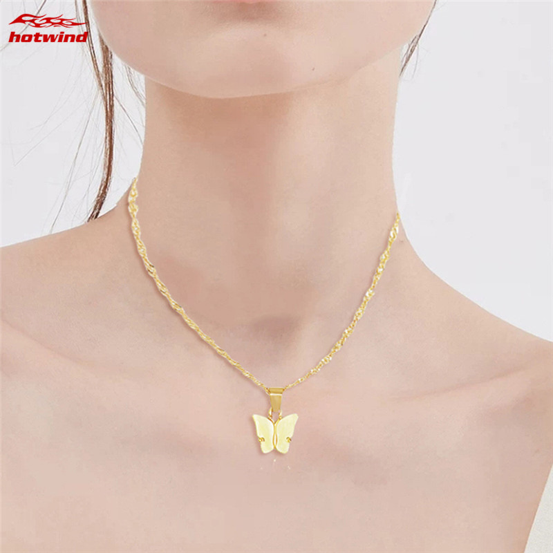 Colorful Acrylic Butterfly Pendant Necklace – Bohemian Adjustable Clavicle Chain For Women, Gift Ready - View #8