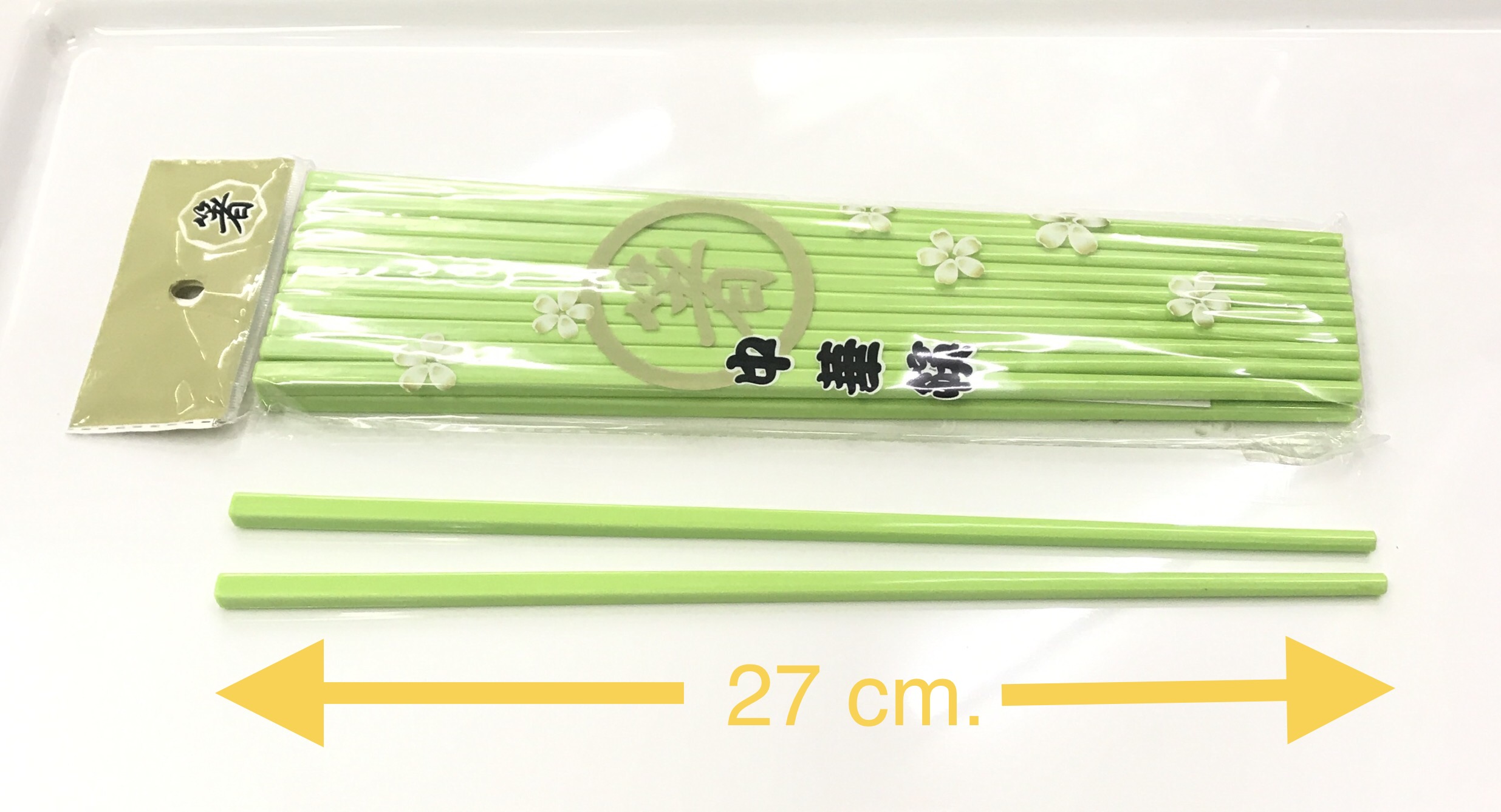 Chopsticks ตะเกียบเมลามีน สีเขียวอ่อน ขนาด 27 ซม.บรรจุ 10 คู่