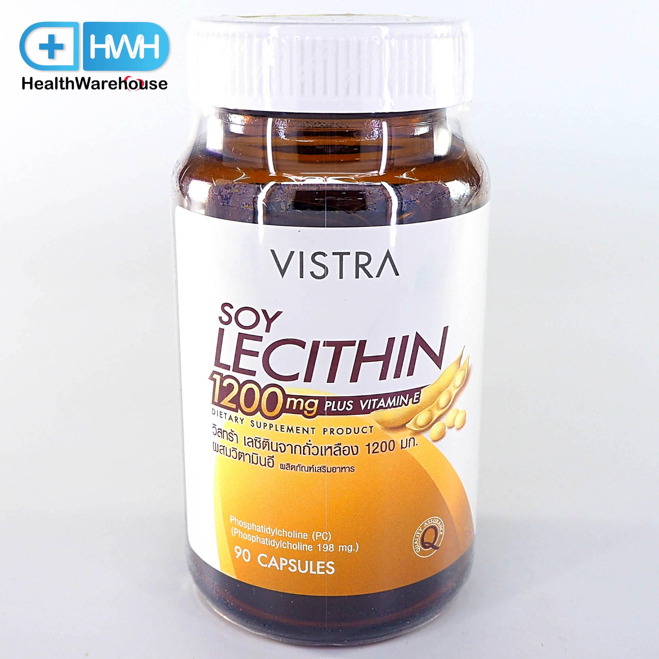 Vistra Soy Lecithin 1200mg Plus Vitamin E (90แคปซูล)